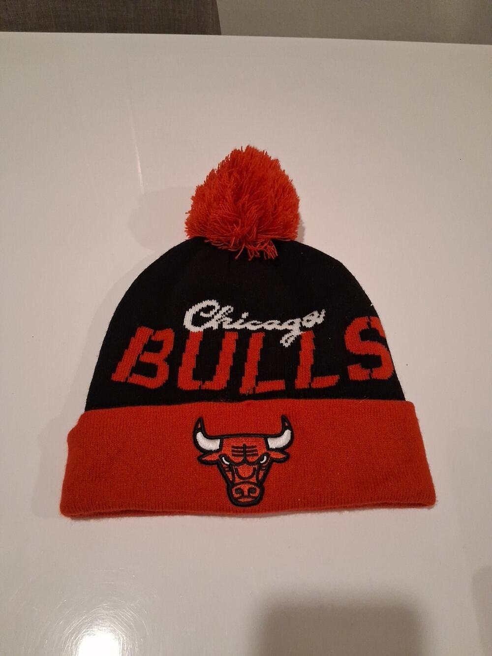 Chicago Bulls Beanie Hat Ultra Game Officially NBA PomPom Small